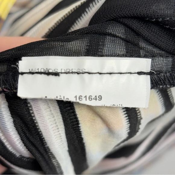 JOSEPH RIBKOFF 12 rainbow stripe wrap look stretch midi dress $259 - Picture 7 of 10